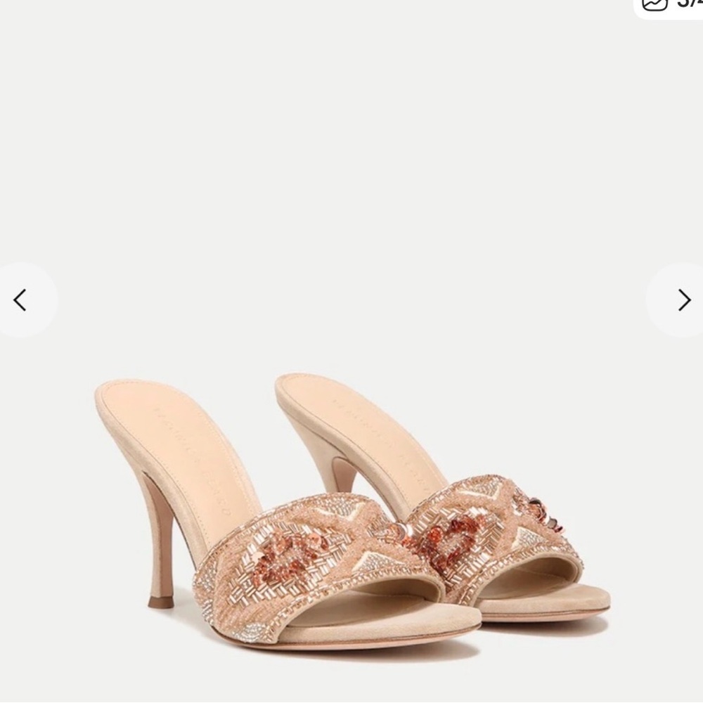 Veronica Beard Tan Embellished Heels
